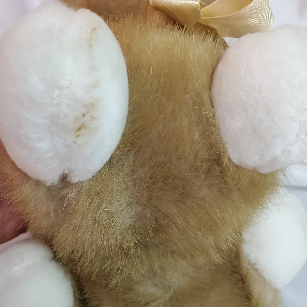 VTG Walmart Bunny Rabbit Brown with Yellow‎ Bow White Feet Plush Stuffed Animal
